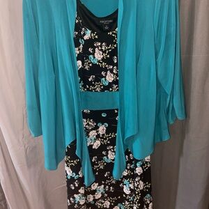 Perceptions Black Dress with Floral Design